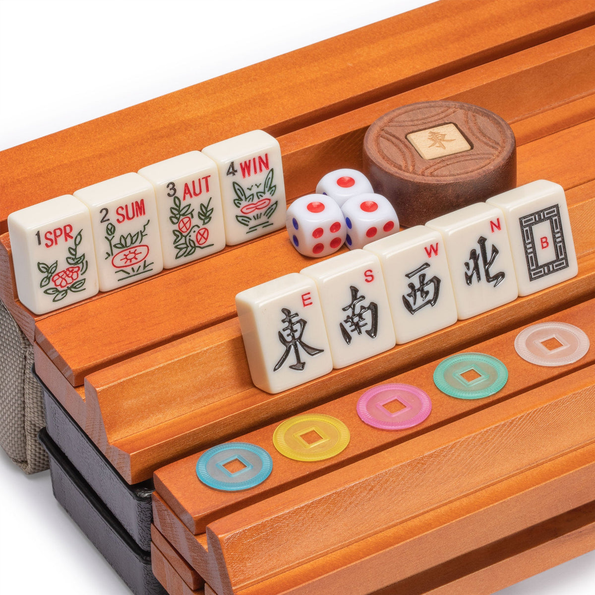 Decorative Mahjong set with Web in beige and ebony Supreme