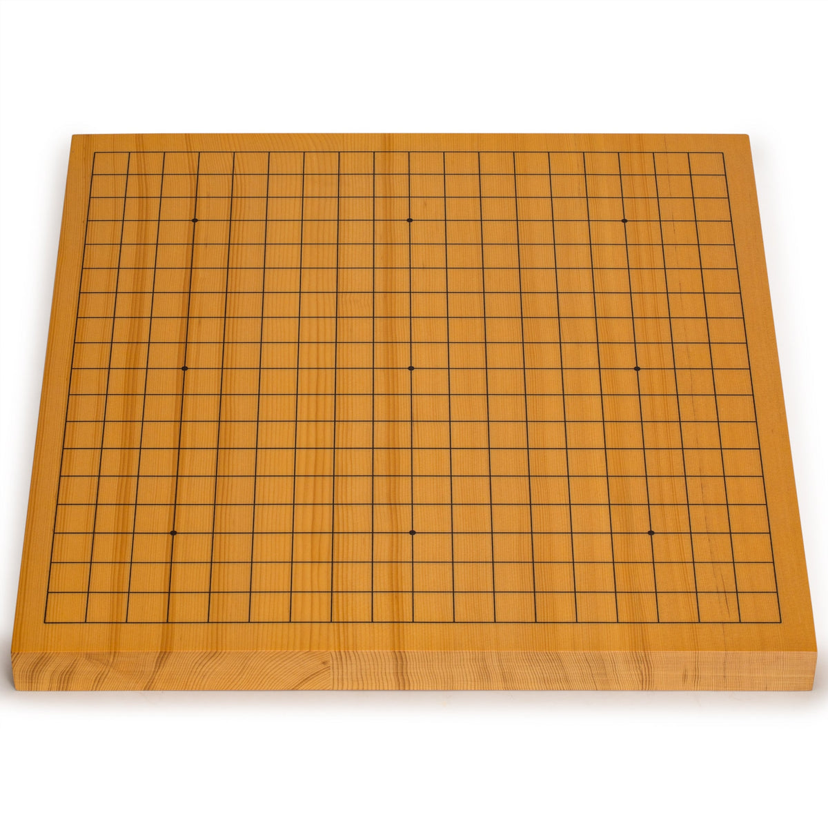 Yellow Mountain Imports Go Japanese Game Board (Goban), Shin Kaya Wood with Double Convex Glass Stones Jangstone & Bamboo Bowls - 1.2 inch