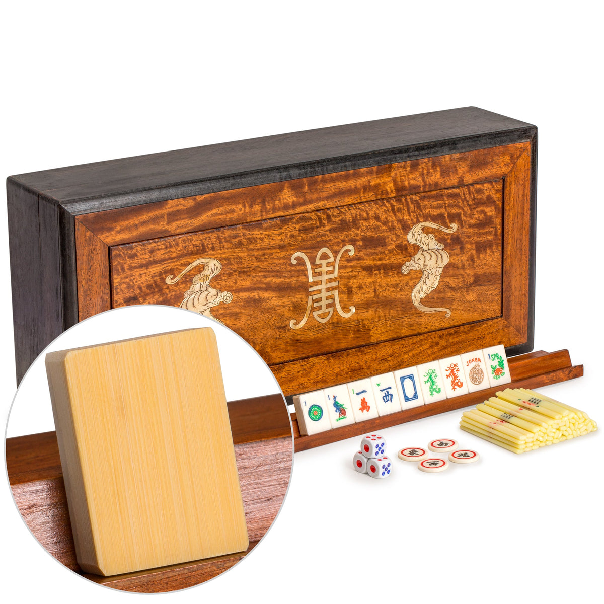 Outlaws of the Marsh Chinese Mahjong Set, Bone and Bamboo Tiles in R –  Yellow Mountain Imports