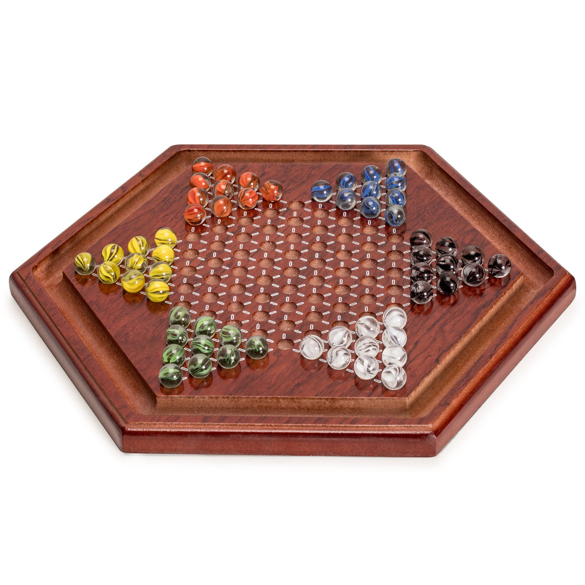 Wooden Chinese Checkers Halma Board Game Set with Colorful