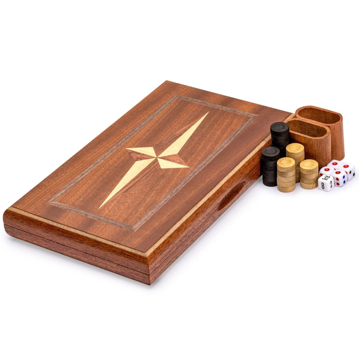 Wooden Inlaid Backgammon Game Set,