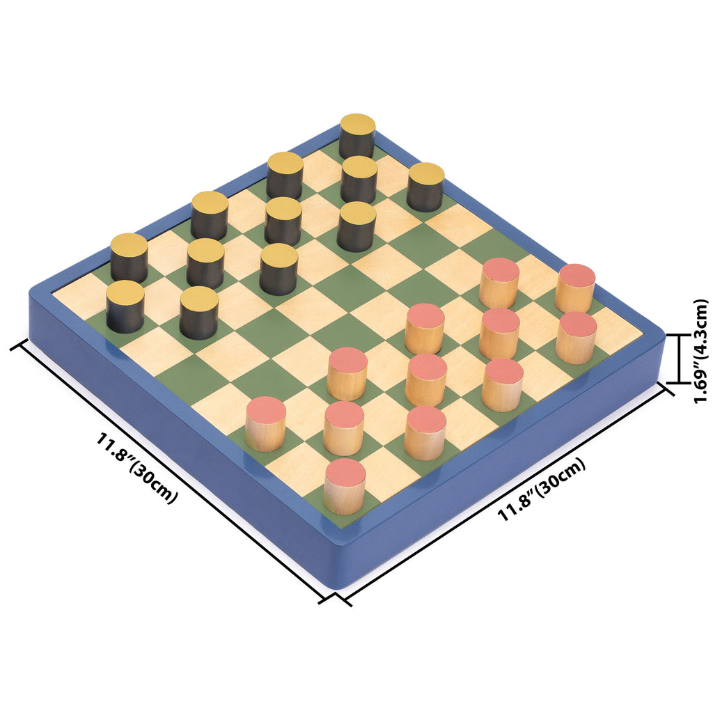 2-in-1 "Flip & Play" Wooden Chess and Checkers/Draughts Set, 11.8"-Yellow Mountain Imports-Yellow Mountain Imports