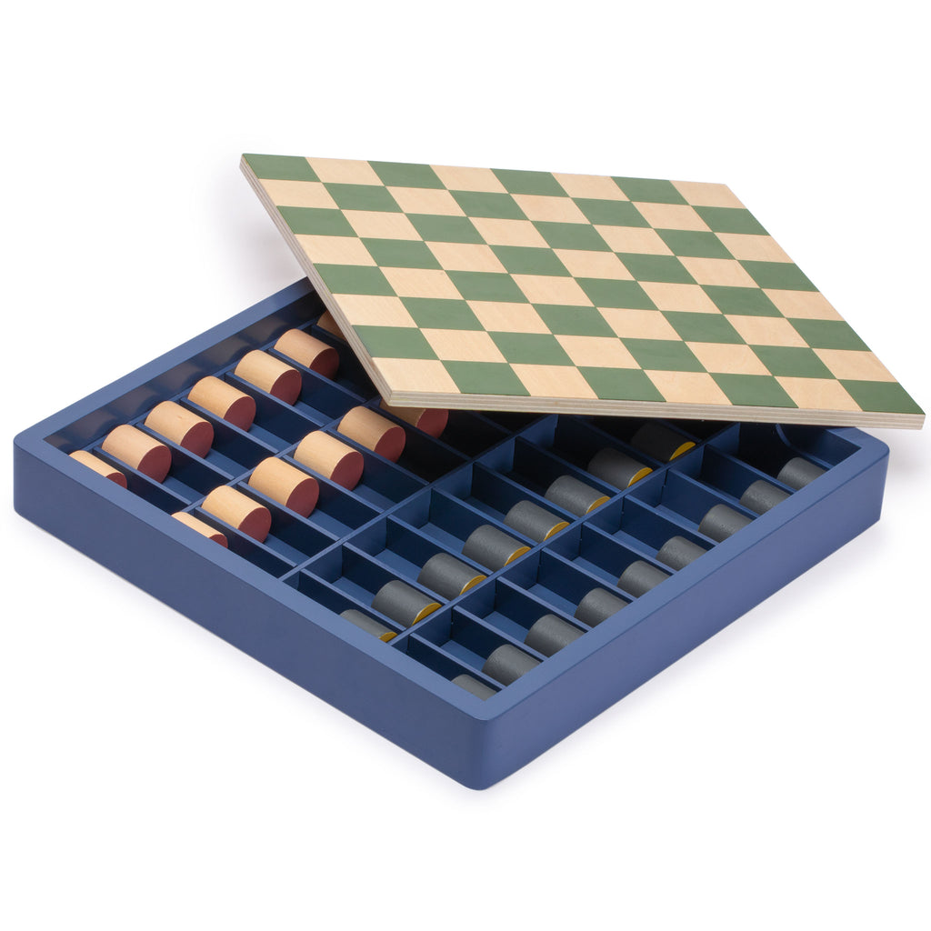 2-in-1 "Flip & Play" Wooden Chess and Checkers/Draughts Set, 11.8"-Yellow Mountain Imports-Yellow Mountain Imports