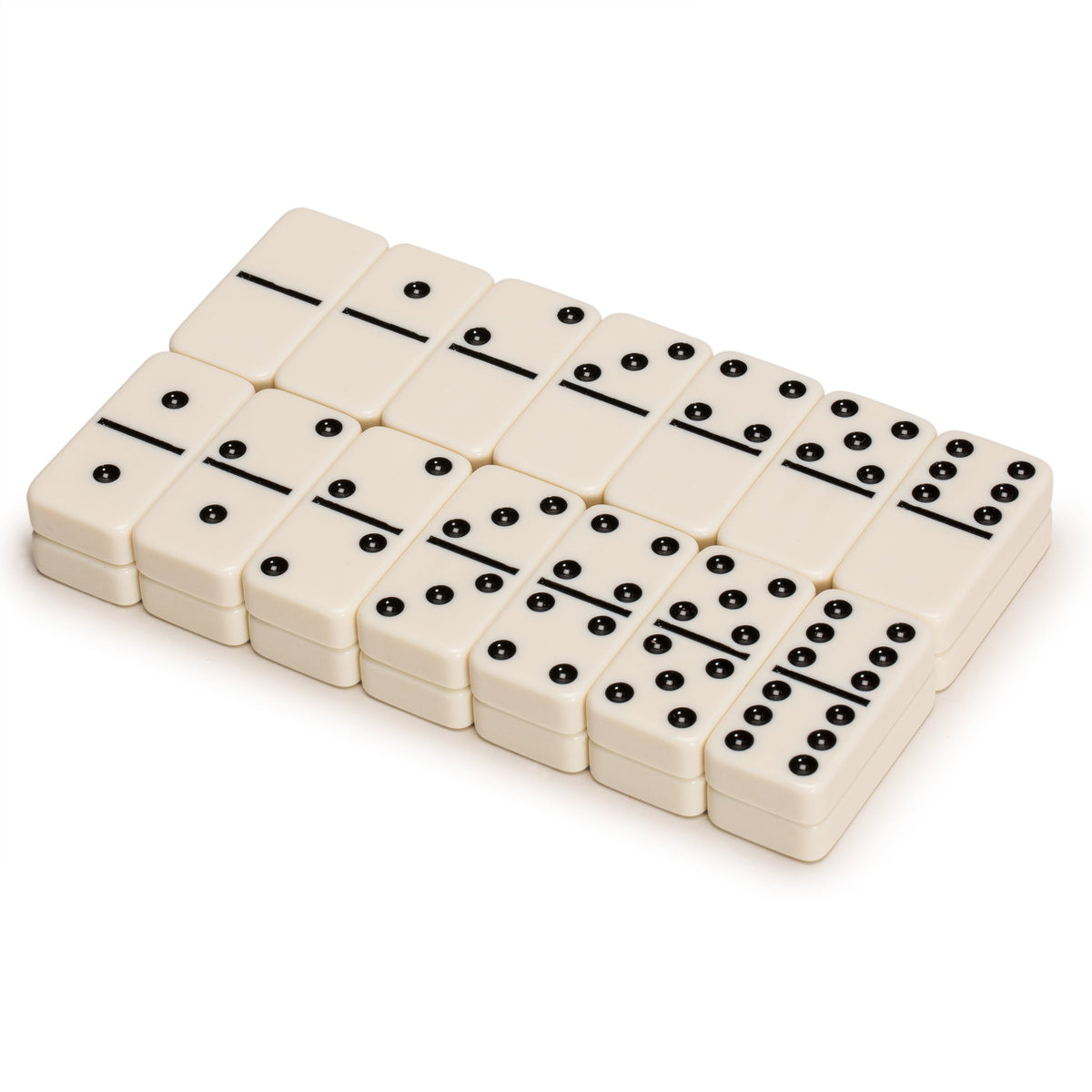 28 Tiles Double 6 Dominoes (Pips/Dots) Game Set with Dark Oak Wood Cas ...