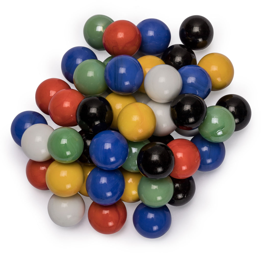 60 Pieces Chinese Checkers Marbles Set with Solid Colors - 16 Millimeters-Yellow Mountain Imports-Yellow Mountain Imports