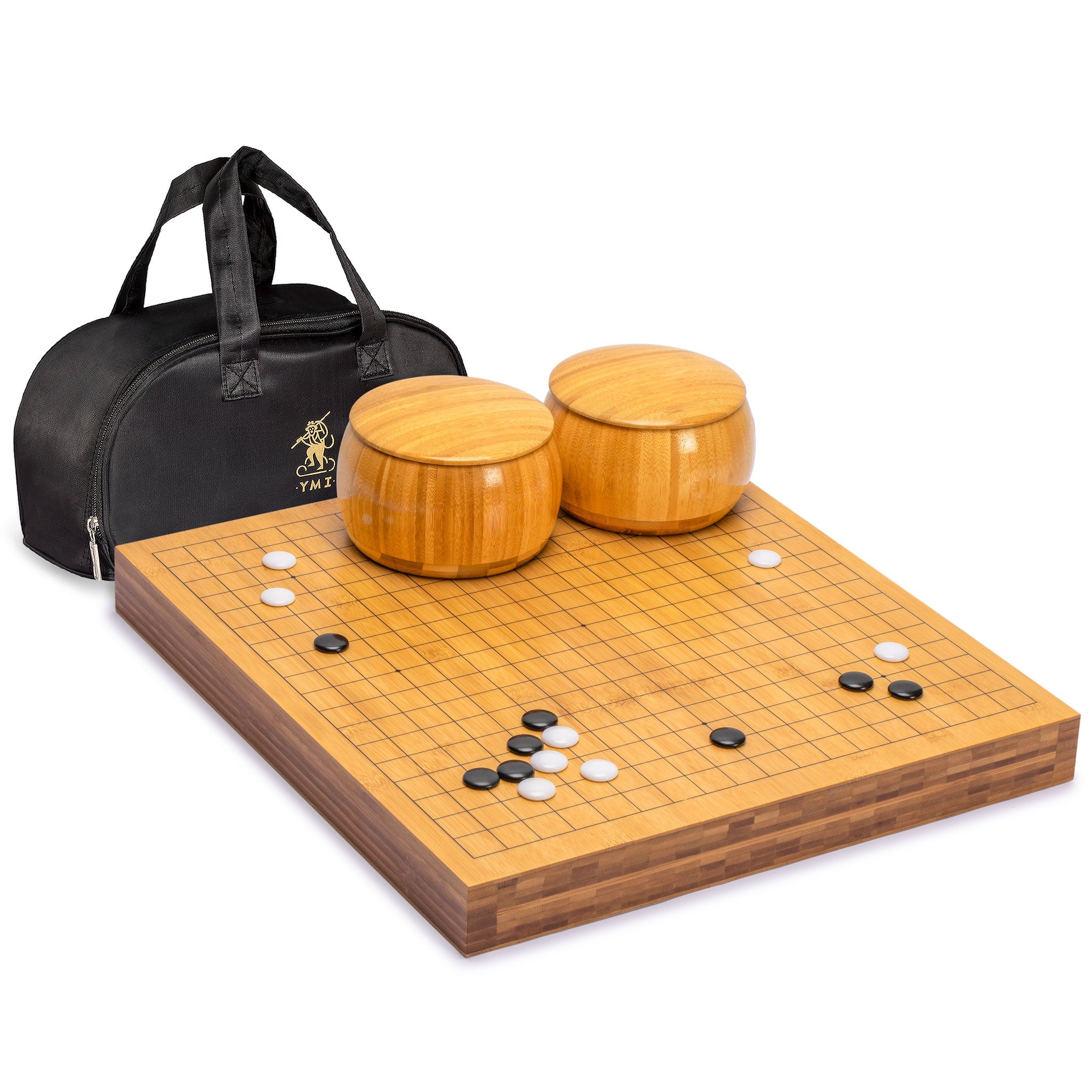 Bamboo 2-Inch Reversible 19x19 / 13x13 Go Game Set Board with