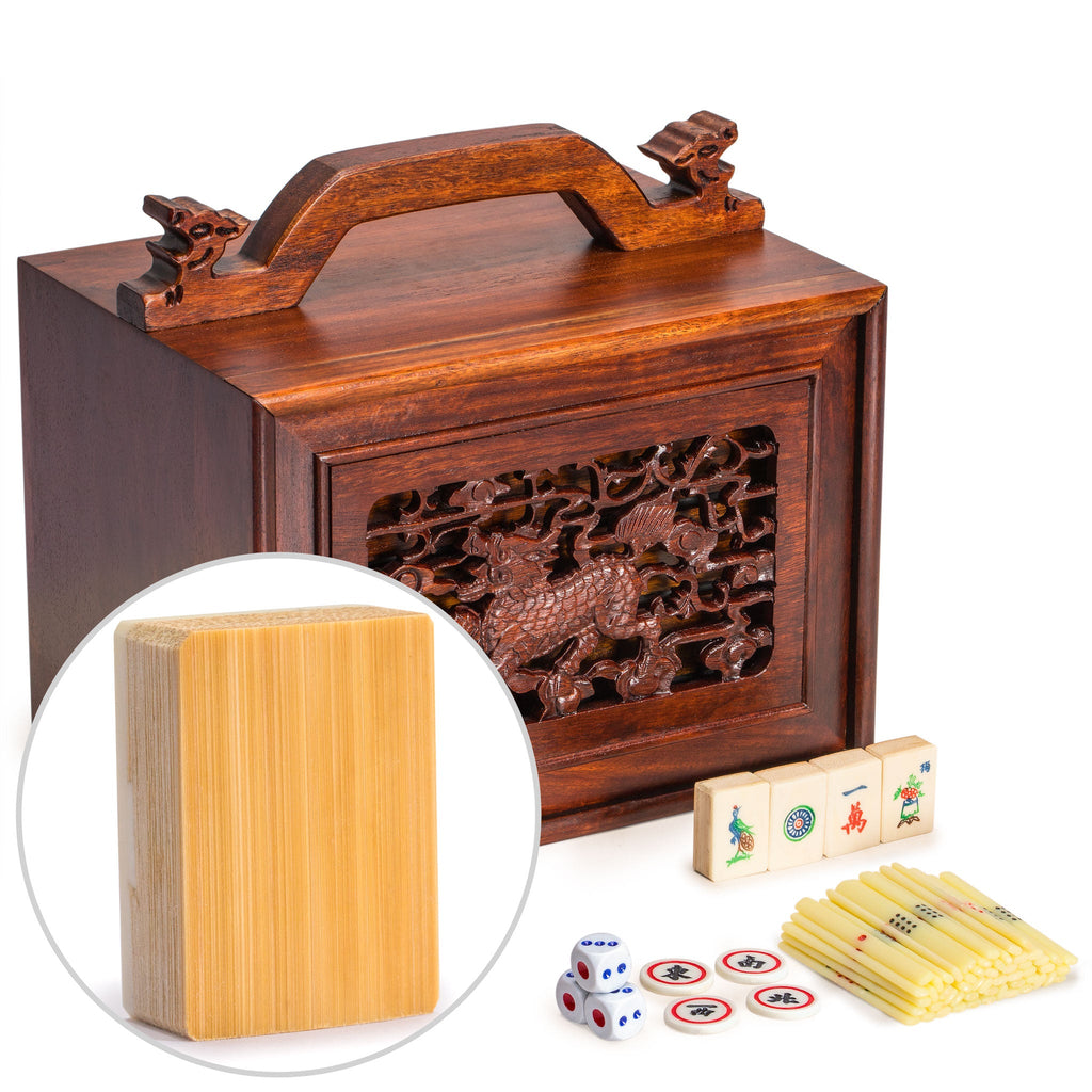 Antique Mahjong Bone Bamboo Game