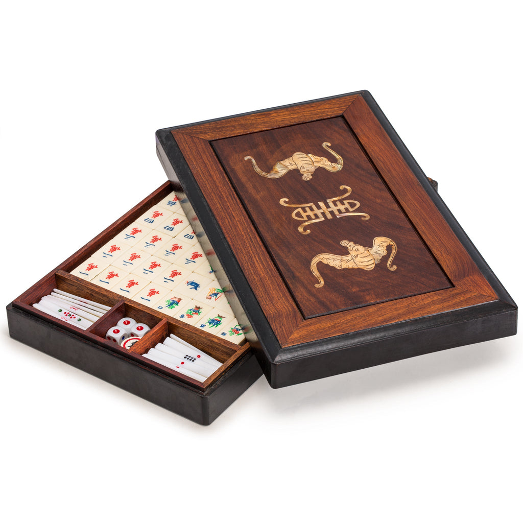 Vintage Bone and bamboo Mahjong or mah-jongg playing tiles in box. | Spiral  Notebook