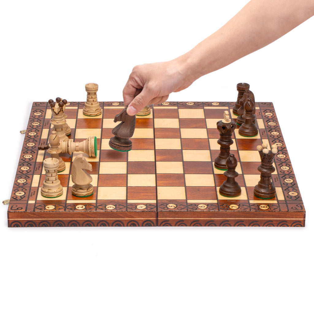 Husaria European International Chess Wooden Game Set, "Ambassador" - 21.7"-Husaria-Yellow Mountain Imports