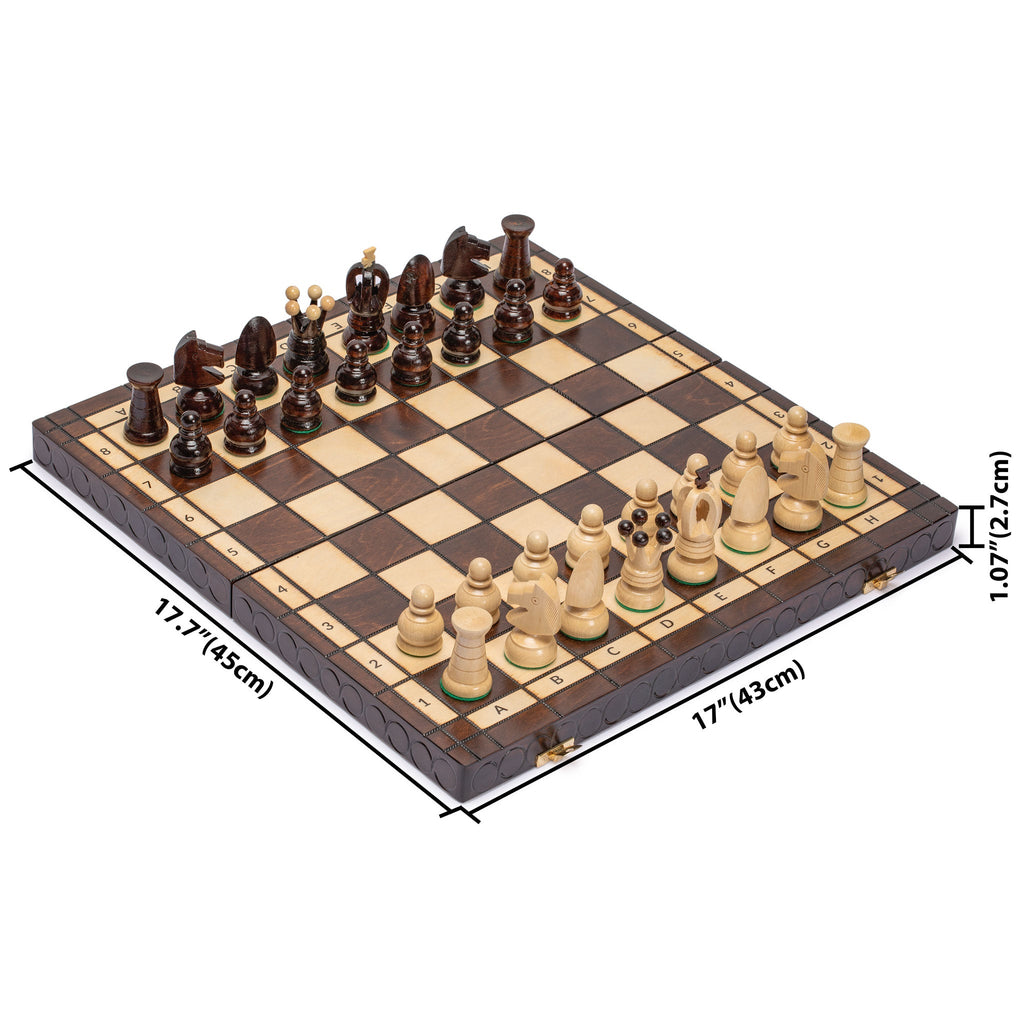 Husaria European International Chess Wooden Game Set, "King's Classic" - 18" Large Size Chess Set-Husaria-Yellow Mountain Imports