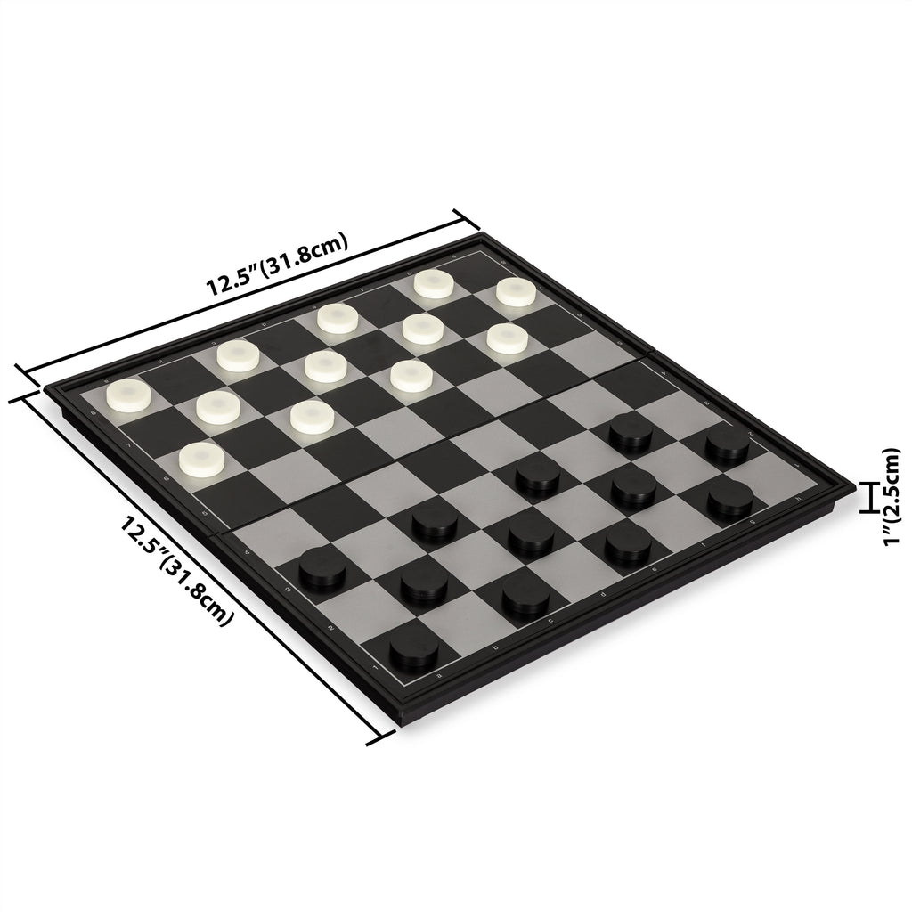 Chess Board Magnetic Chess Set with Extra Queen | 12 Inch Folding Small  Chess Set with Wooden Case | Best Chess Sets for Adults, Kids | Chess  Checkers