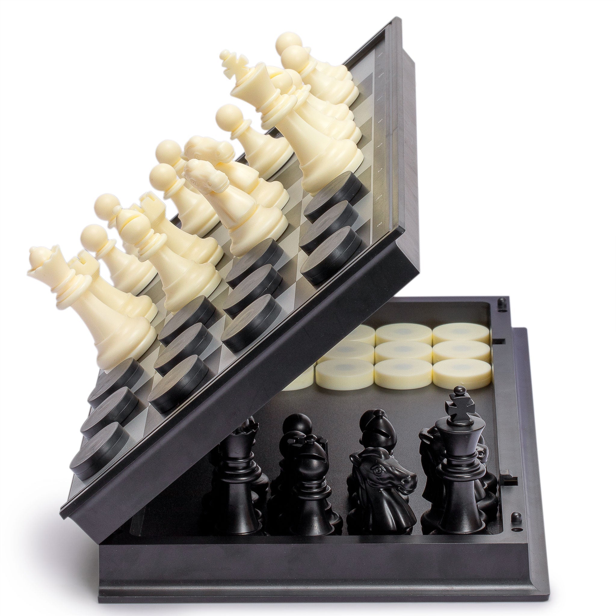 WE Games Round Wooden Travel Chess Set with Pegged Chessmen – 6 inches