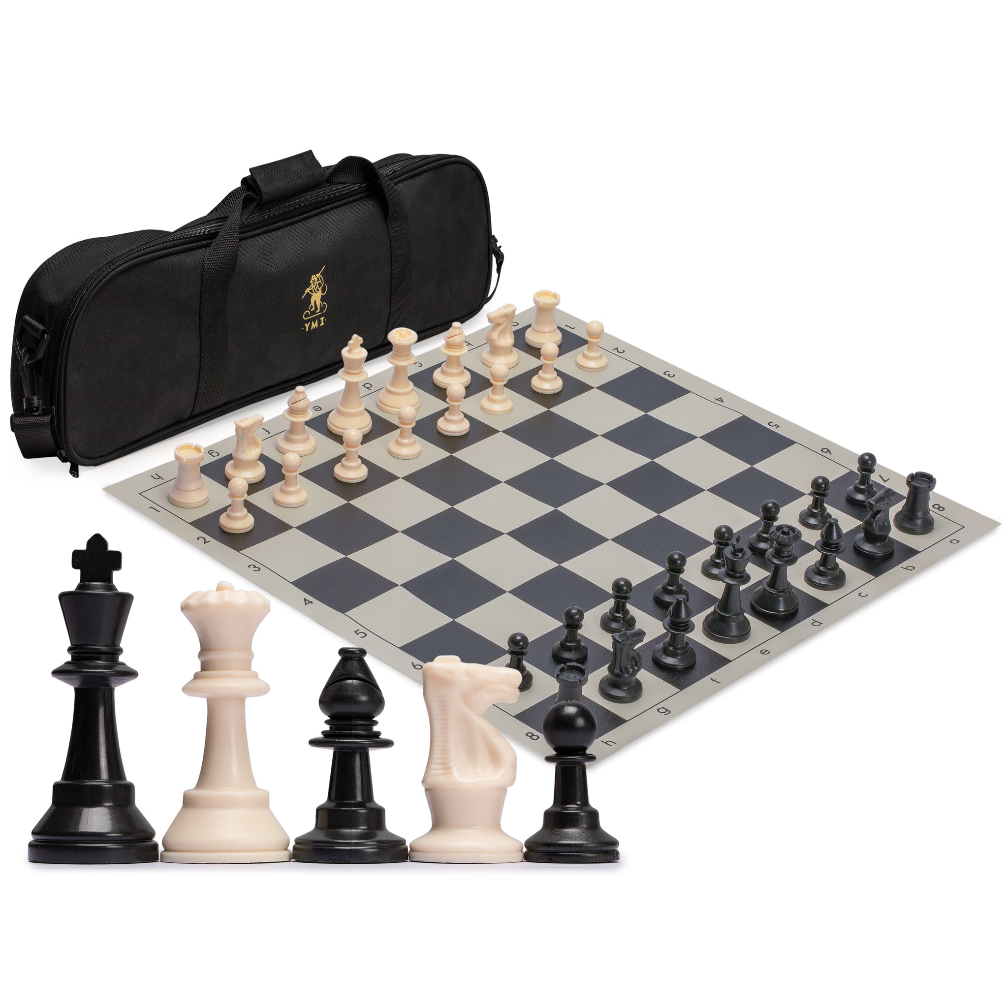 Best Value Staunton tournament chess pieces - black and cream plastic –  American Chess Equipment