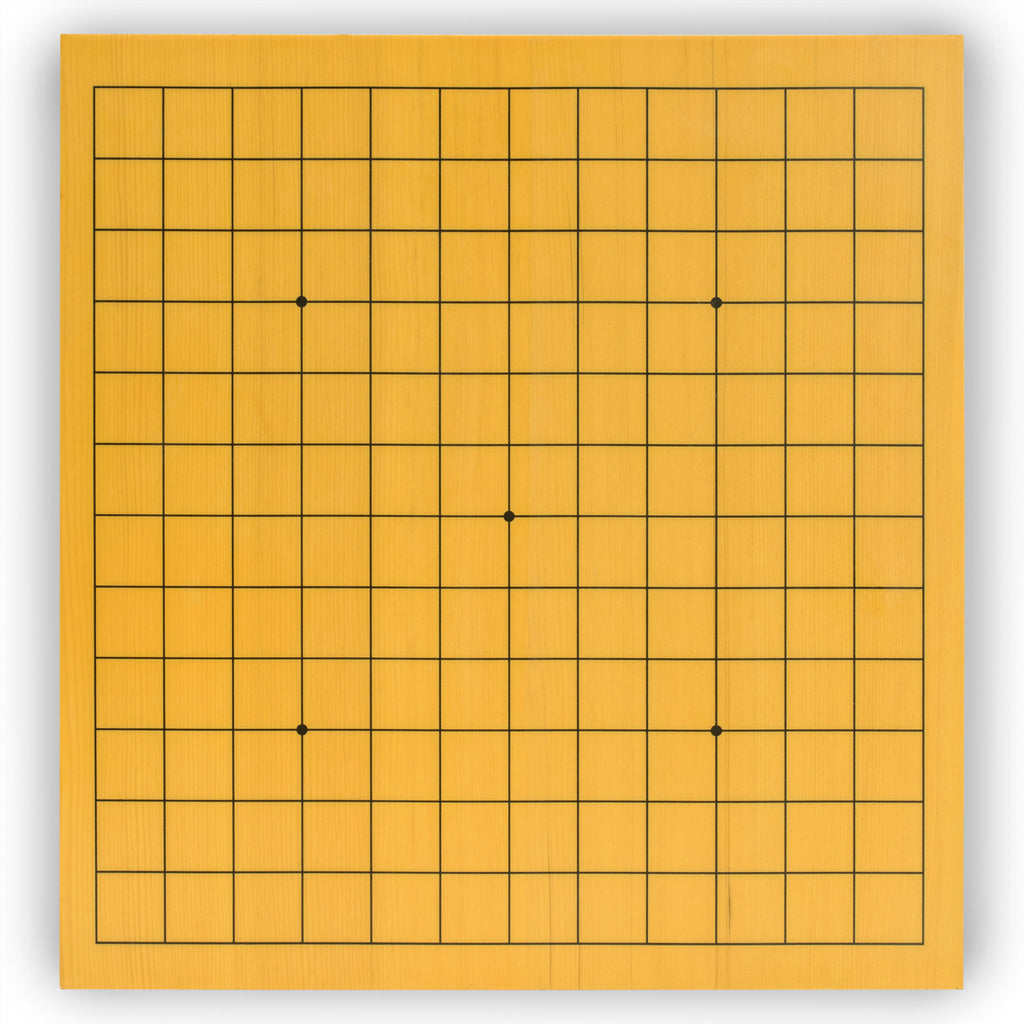 Shin Kaya Beginner's Reversible 13x13 / 9x9 Go Game Set Board (0.8-inch) with Double Convex Melamine Stones-Yellow Mountain Imports-Yellow Mountain Imports