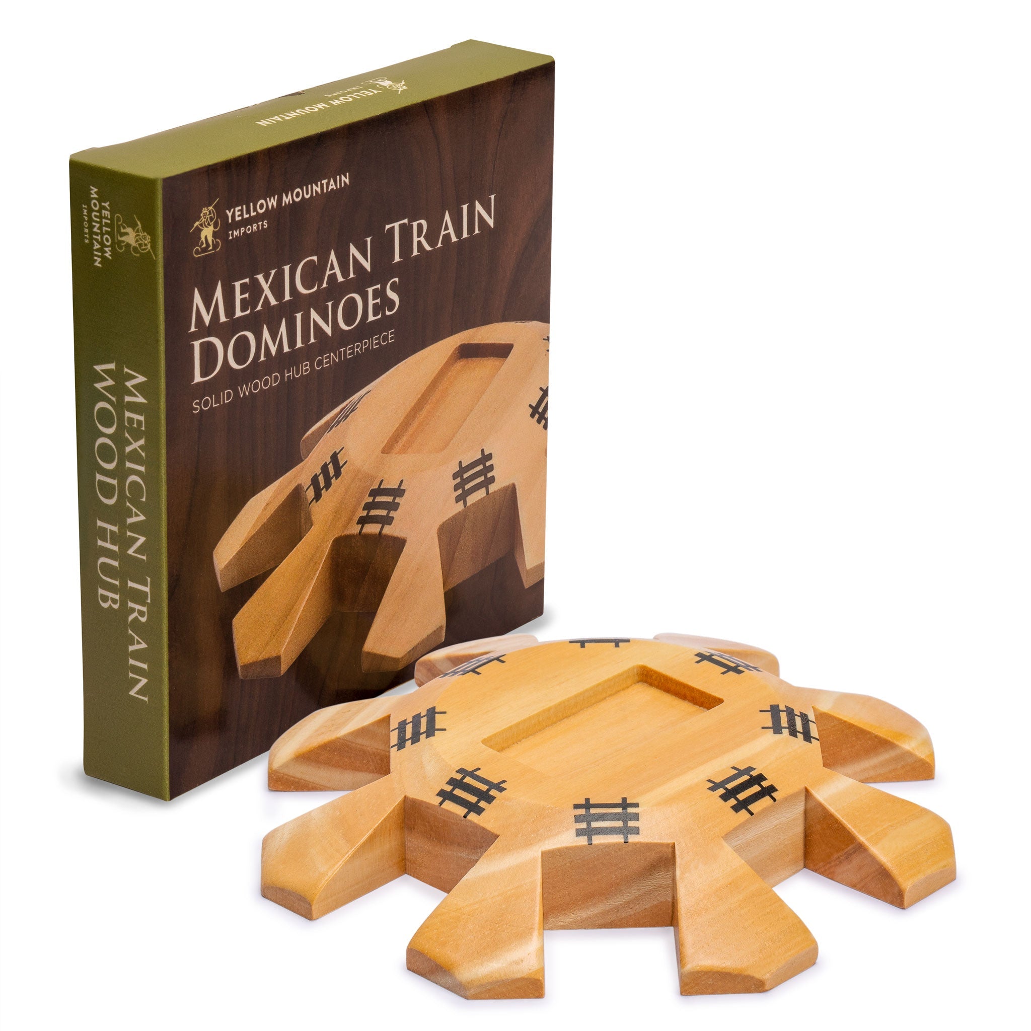 Wooden Hub Centerpiece for Mexican Train Dominoes Game (up to 8 Players) -  5.8
